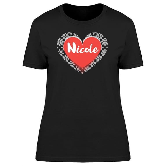 Nicole On Red Heart T-Shirt Women -Image by Shutterstock, Female x-Large