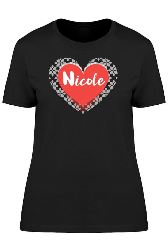 Nicole On Red Heart T-Shirt Women -Image by Shutterstock, Female x-Large