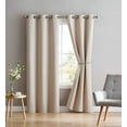 thumbnail image 1 of Nicole Premium Solid Thermal Insulated Draperies - Blackout Window Grommet Curtain Panel with Tiebacks (Panel Pair 38" W x 84" L, Ivory), 1 of 5