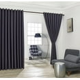 thumbnail image 1 of Nicole - Wall-to-Wall Pair - Premium Thermal Insulated Blackout Grommet Curtains - 18 Grommets Each - 2 Fabric Tiebacks - Ideal for Window Decor or Room Divider (2 Panels, 108" W x 120" L, Charcoal), 1 of 3
