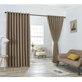 thumbnail image 1 of Nicole - Wall-to-Wall Pair - Premium Thermal Insulated Blackout Grommet Curtains - 18 Grommets Each - 2 Fabric Tiebacks - Ideal for Window Decor or Room Divider (2 Panels, 108" W x 99" L, Taupe), 1 of 3