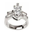 thumbnail image 1 of Nicole Wedding Ring Set for Women Marquise Baguette Cz Engagement Ring and Band by Ginger Lyne, 1 of 6