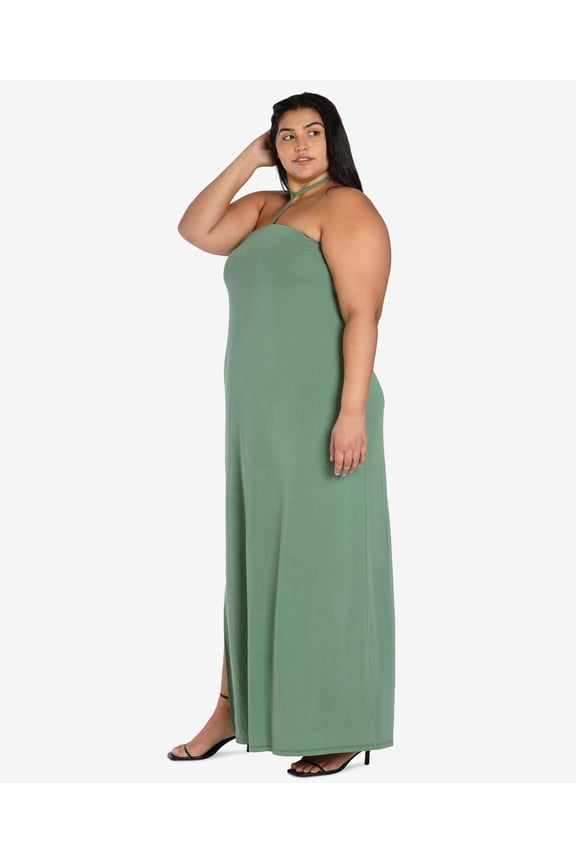 Nicole Williams English Plus Size Halter Dress Comfrey 2X