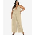 thumbnail image 1 of Nicole Williams English Plus Size Halter Jumpsuit Beigekhak 4X, 1 of 1