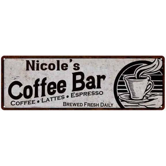 Nicole's Coffee Bar Sign Kitchen Decor 6x18 106180007069