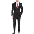 thumbnail image 1 of Nicoletti Men's Suit Two Button 2 Piece Working Buttonholes Jacket Modern Fit Black, 1 of 5