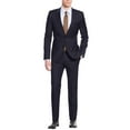 thumbnail image 1 of Nicoletti Men's Suit Two Button 2 Piece Working Buttonholes Jacket Modern Fit Navy, 1 of 5
