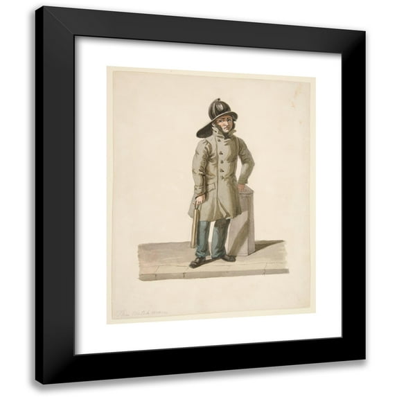 Nicolino Calyo 15x18 Black Modern Framed Museum Art Print Titled - The Watchman (ca. 1840)