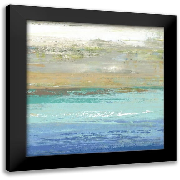 Nicoll, Suzanne 12x12 Black Modern Framed Museum Art Print Titled - Beach Wash No. 7
