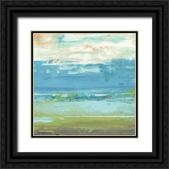 Nicoll, Suzanne 12x12 Black Ornate Wood Framed with Double Matting Museum Art Print Titled - Beach Wash No. 4