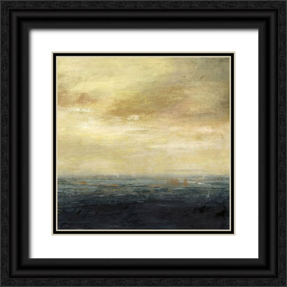 Nicoll, Suzanne 12x12 Black Ornate Wood Framed with Double Matting Museum Art Print Titled - Black Sea