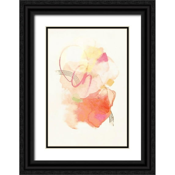 Nicoll, Suzanne 13x18 Black Ornate Wood Framed with Double Matting Museum Art Print Titled - Peachy Keen No. 1