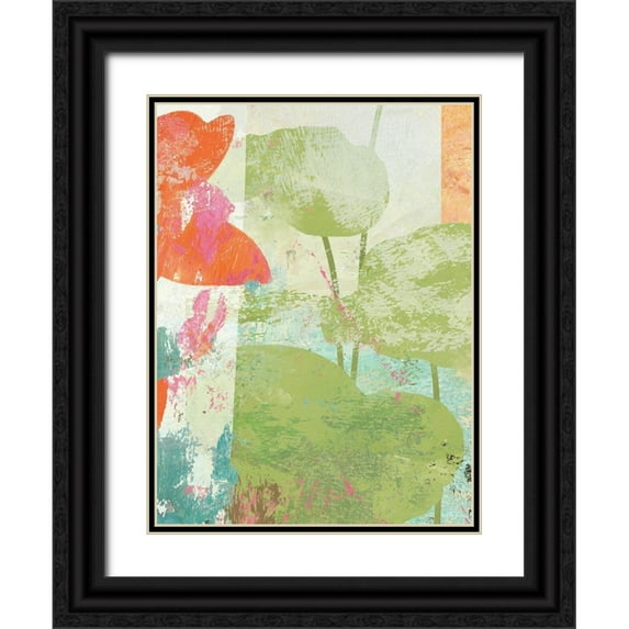Nicoll, Suzanne 15x18 Black Ornate Wood Framed with Double Matting Museum Art Print Titled - Lotus No. 2