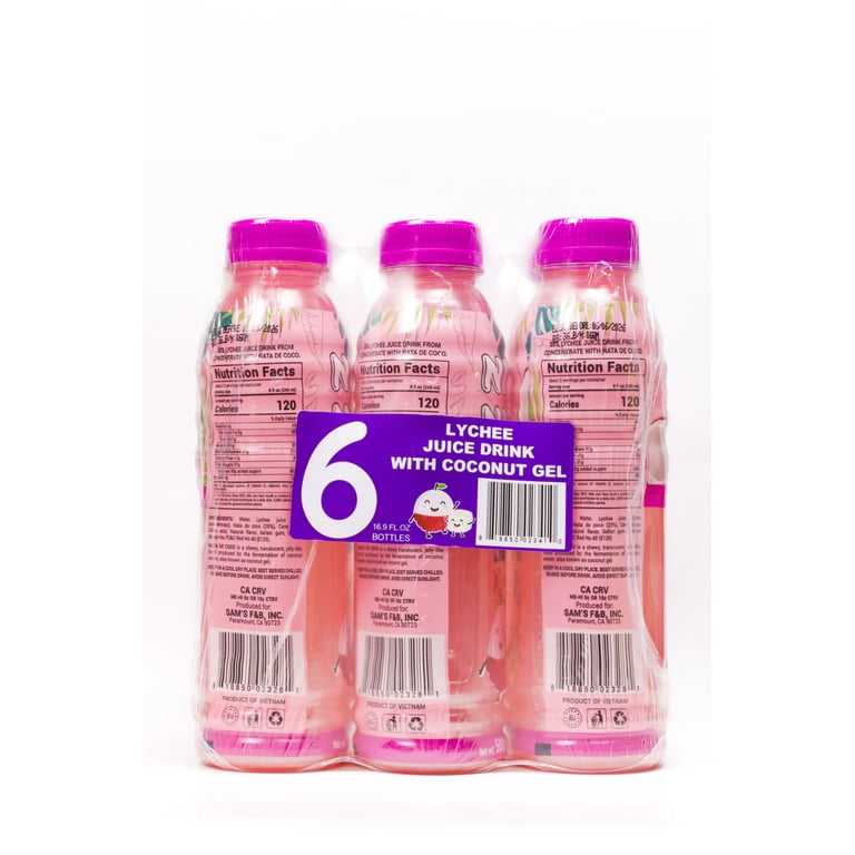 Niconico juice drink with nata de coco 30% Lychee fruit juice 16.9