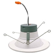 NICOR Lighting DLR56609120SWHBF DLR56v6 5/6-inch White 900 Lumen Selectable Recessed LED Downlight with Baffle