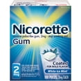 thumbnail image 1 of Nicorette 2 mg Nicotine Gum, Coated White Ice Mint 100 ea, 1 of 4