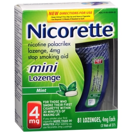 Nicorette 4 mg Mini Lozenges Mint, 81 Each (Pack of 3)