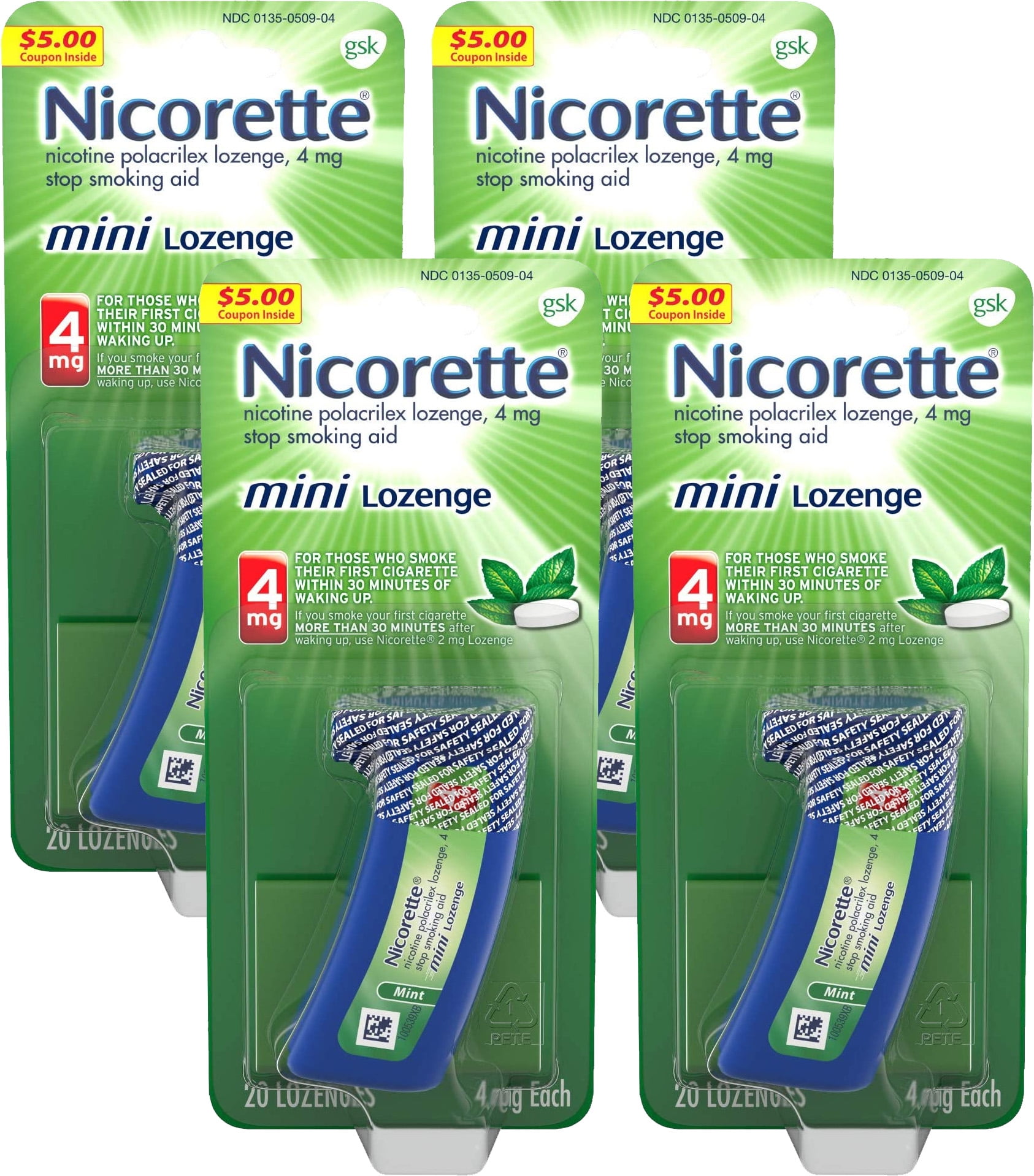 Nicorette 4 mg Nicotine Lozenges to Quit Smoking Flavored Stop