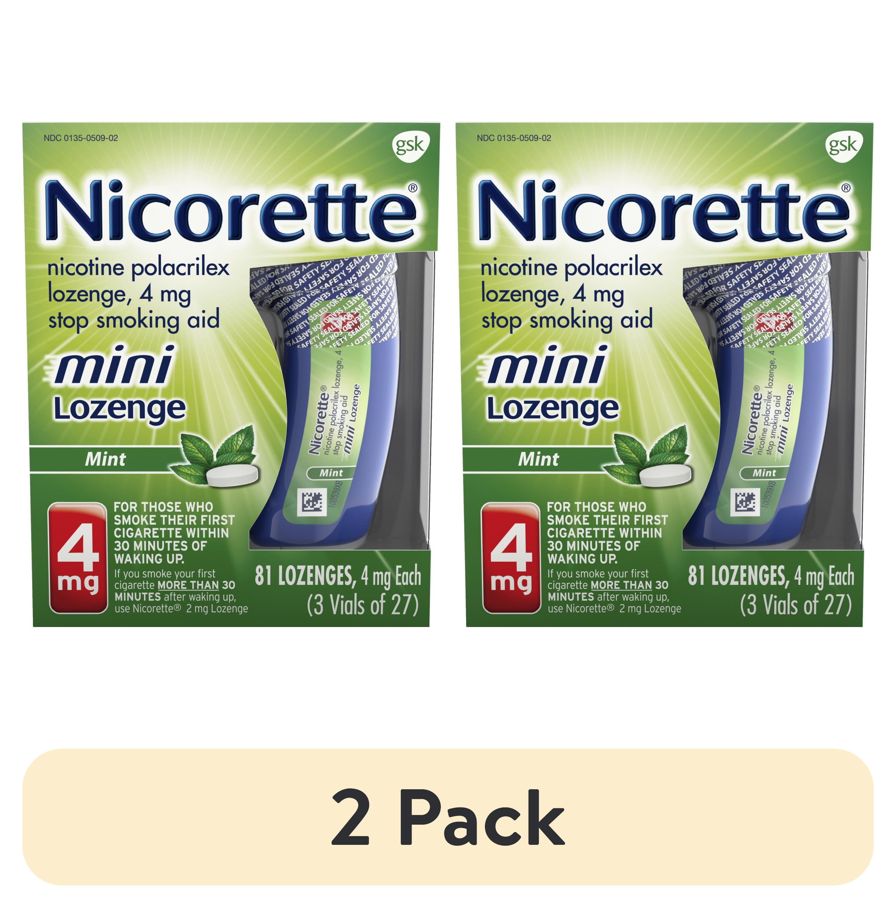 (2 pack) Nicorette Mini Nicotine Lozenges to Stop Smoking, Mint Flavor