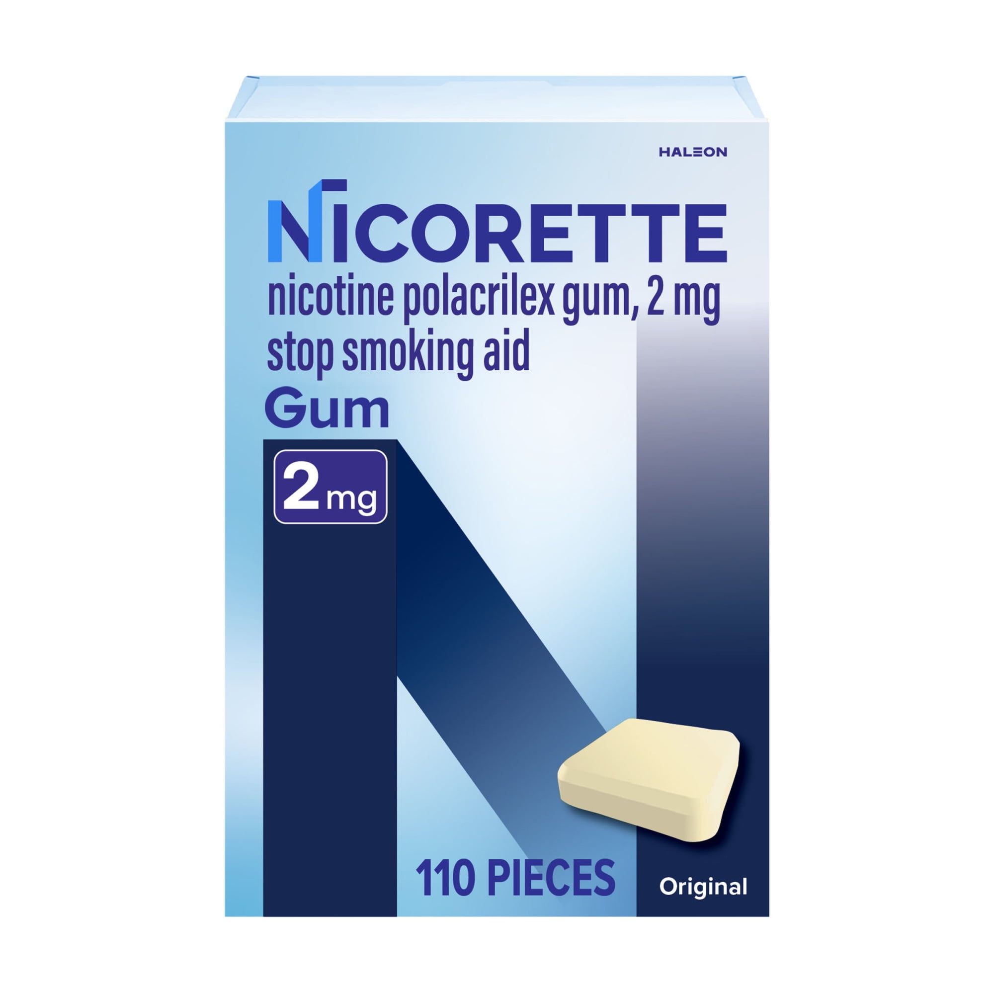 Nicorette Nicotine Gum Stop Smoking Aid, 2 Mg, Flavored - 110 Ct