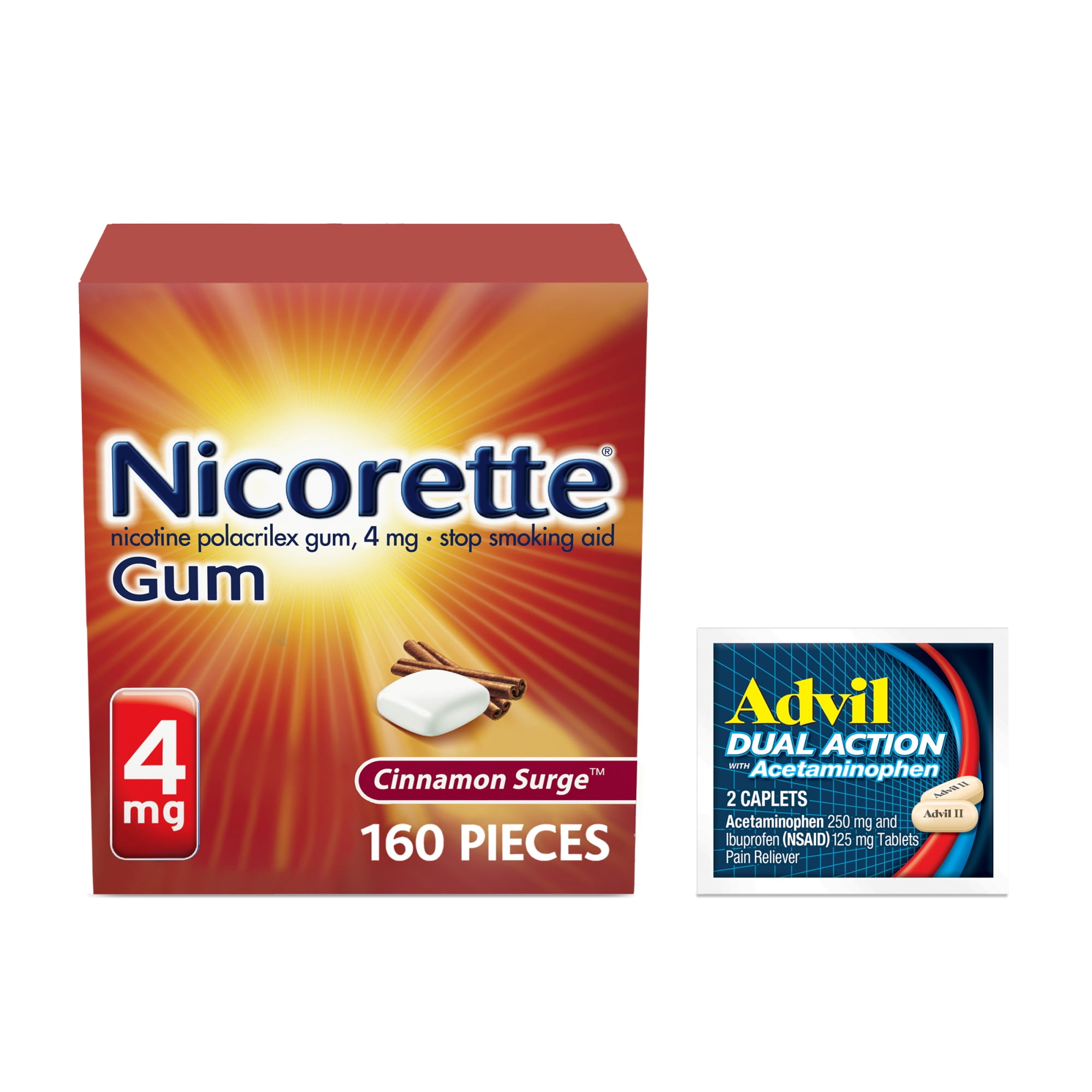 Nicorette Nicotine Gum Stop Smoking Aid Mg Cinnamon Surge Ct Walmart Com