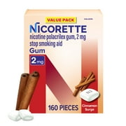 Nicorette Nicotine Gum, Stop Smoking Aids, 2 Mg, Cinnamon Surge, 160 Count