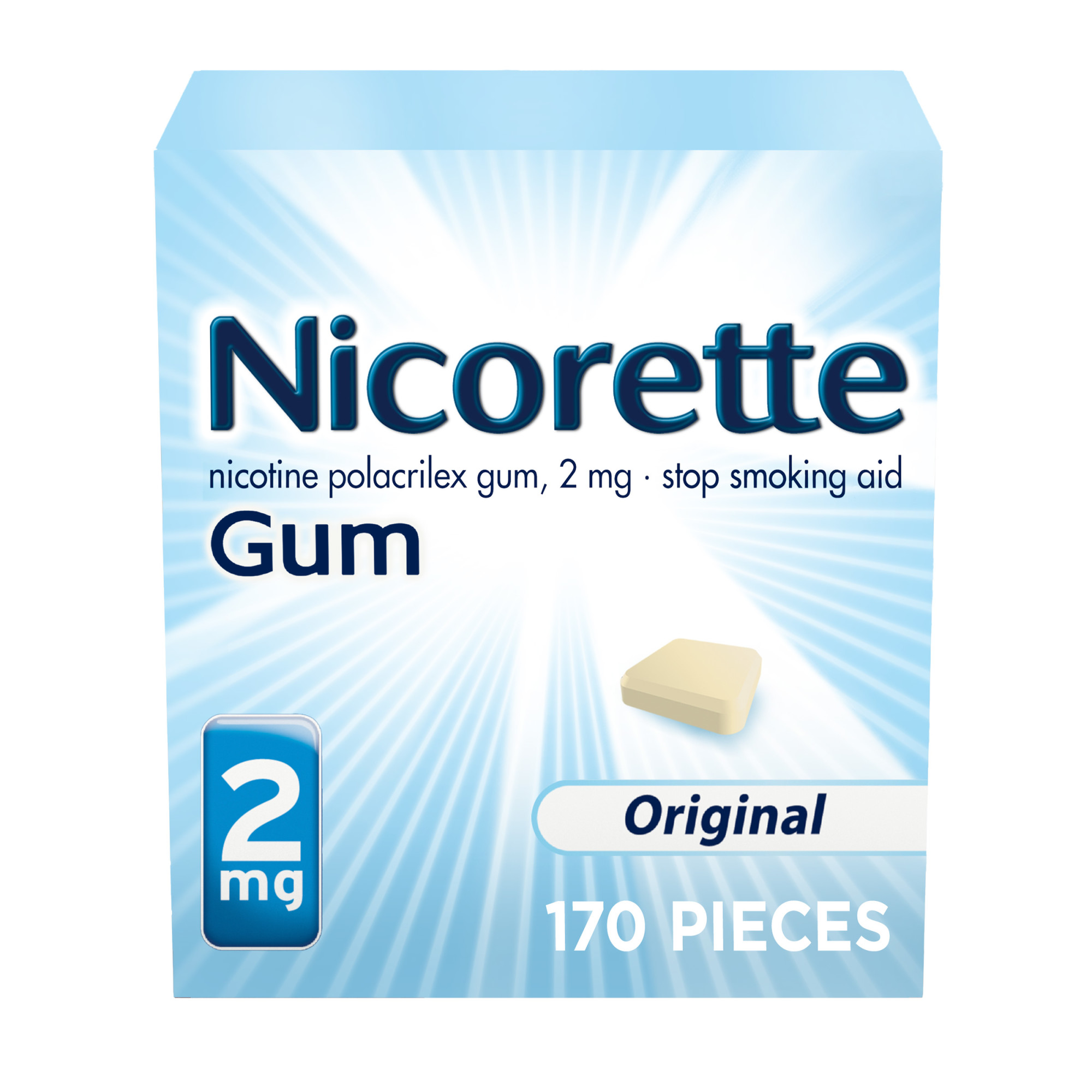 Nicorette Nicotine Gum, Stop Smoking Aids, 2 Mg, Flavored, 170 Count - image 1 of 7