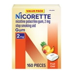 Nicorette 2 mg Nicotine Gum to Help Stop Smoking - Fruit Chill Flavored Stop Smoking Aid, 160 Count