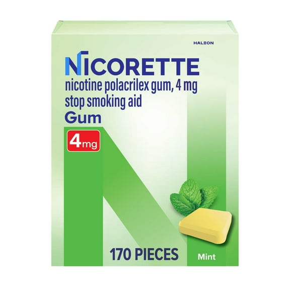 Nicorette Nicotine Gum, Stop Smoking Aids, 4 Mg, Fresh Mint, 170 Count