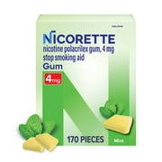 Nicorette Nicotine Gum, Stop Smoking Aids, 4 Mg, Fresh Mint, 170 Count