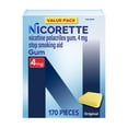 thumbnail image 1 of Nicorette Nicotine Gum, Stop Smoking Aids, 4 Mg, Original, 170 Count, 1 of 12