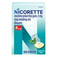 thumbnail image 1 of Nicorette Nicotine Gum, Stop Smoking Aids, 4 Mg, White Ice Mint, 100 Count, 1 of 13