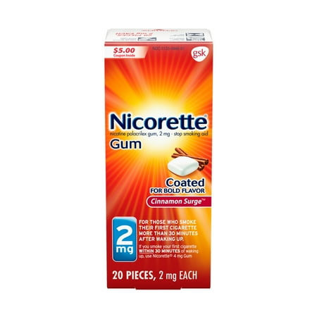 Nicorette Nicotine Gum to Stop Smoking, 2Mg, Cinnamon Surge Flavor - 20 Count