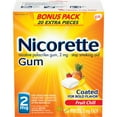 thumbnail image 1 of Nicorette Nicotine Gum to Stop Smoking, 2Mg, Fruit Chill Flavor - 160 Count + 20 Count, 1 of 12