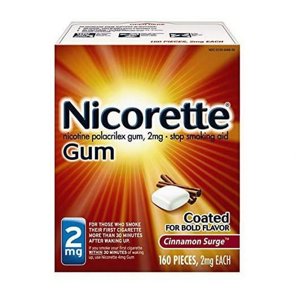 Nicorette Nicotine Gum to Stop Smoking, 2mg, Cinnamon Surge, 160 Count
