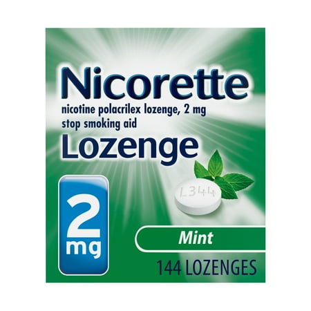 Nicorette Nicotine Lozenges, Stop Smoking Aids, 2 mg, Mint, 144 Count