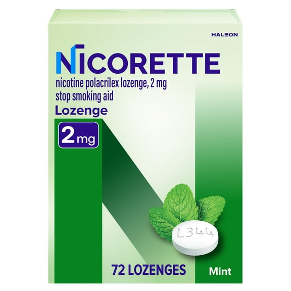 Nicorette Nicotine Lozenges, Stop Smoking Aids, 2 Mg, Mint, 72 Count