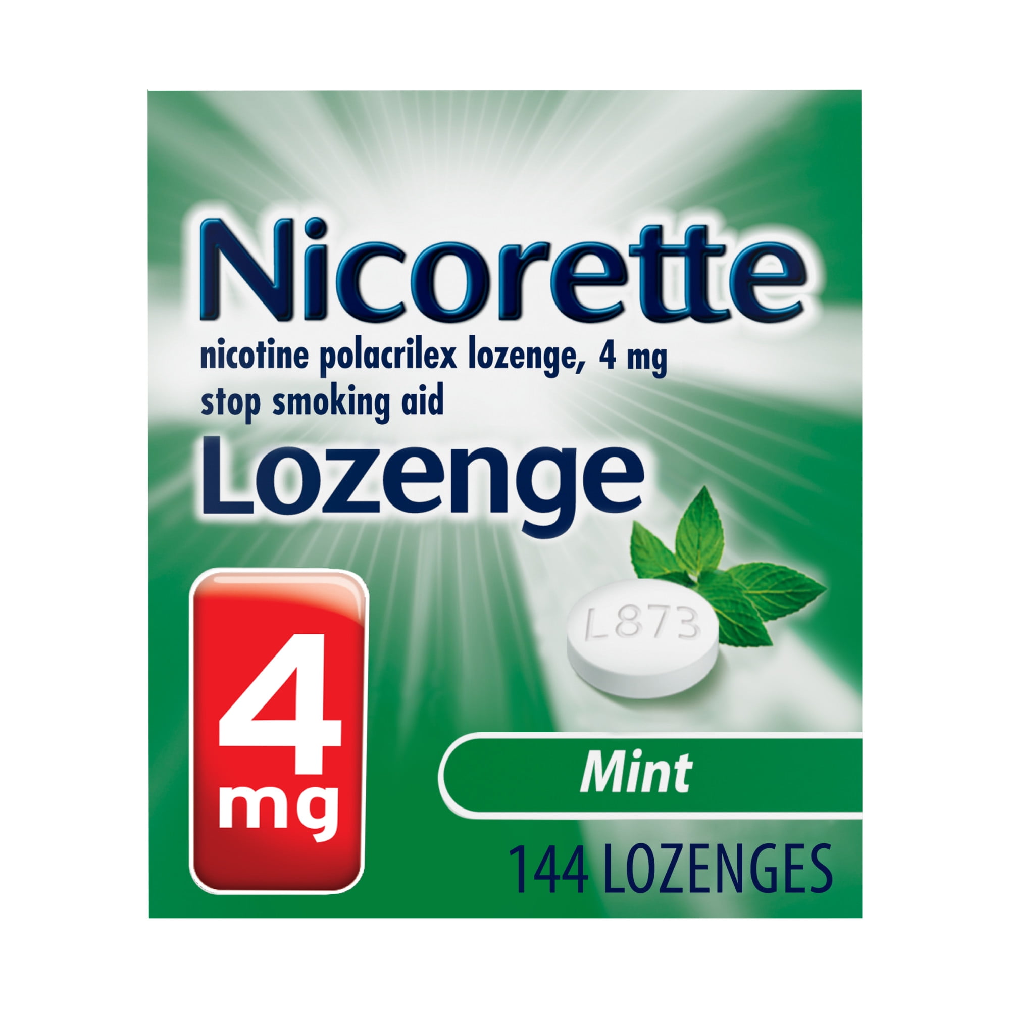 Nicorette Nicotine Lozenges, Stop Smoking Aids, 4 Mg, Mint, 144