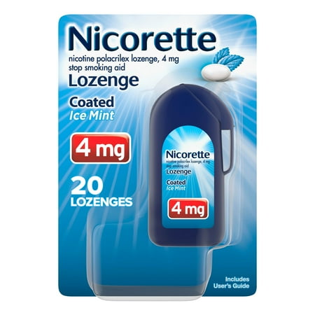 Nicorette Nicotine Lozenges, Stop Smoking Aids, 4 Mg, Mint, 20 Count