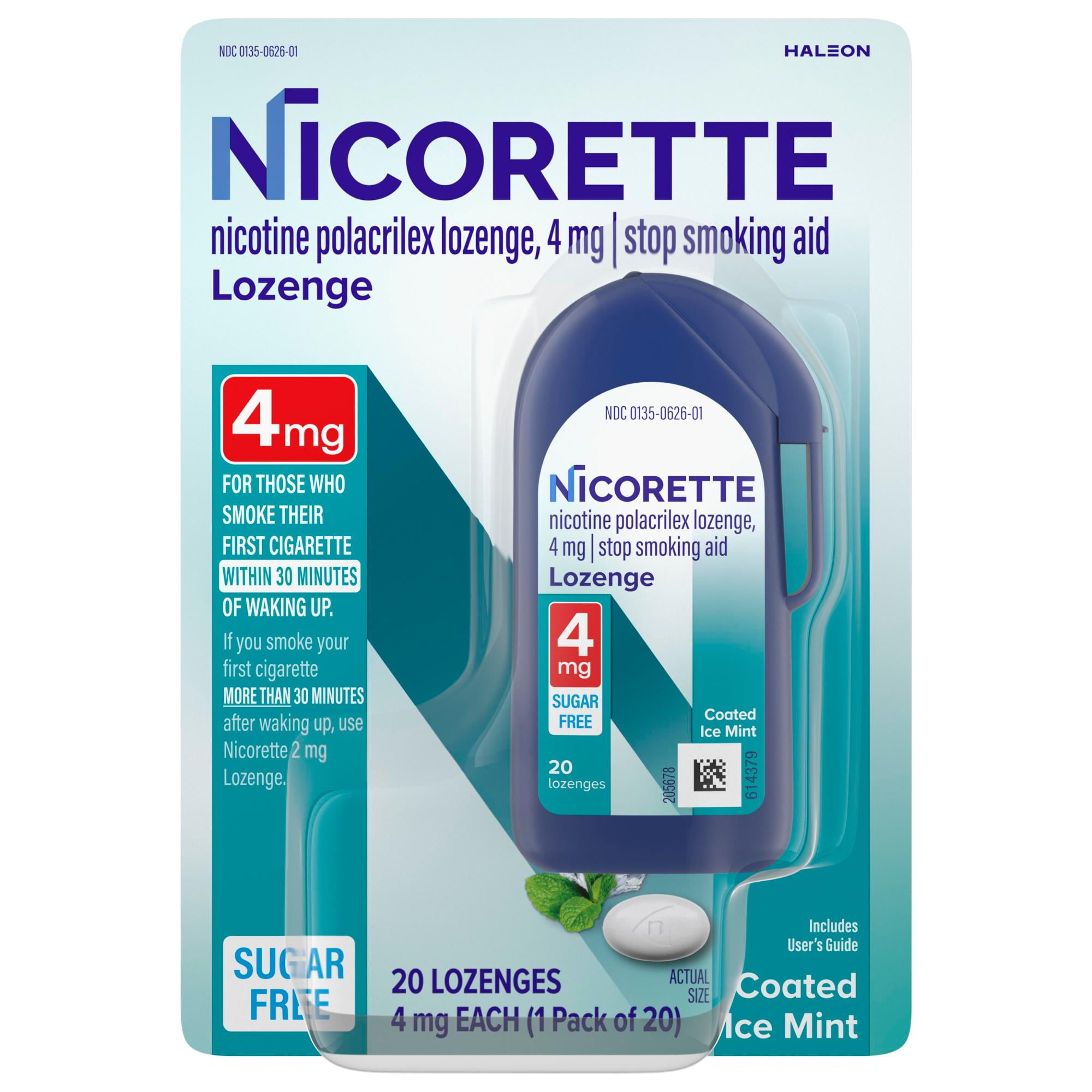 Nicorette Nicotine Lozenges, 4 Mg Mint Flavored Stop Smoking Aids