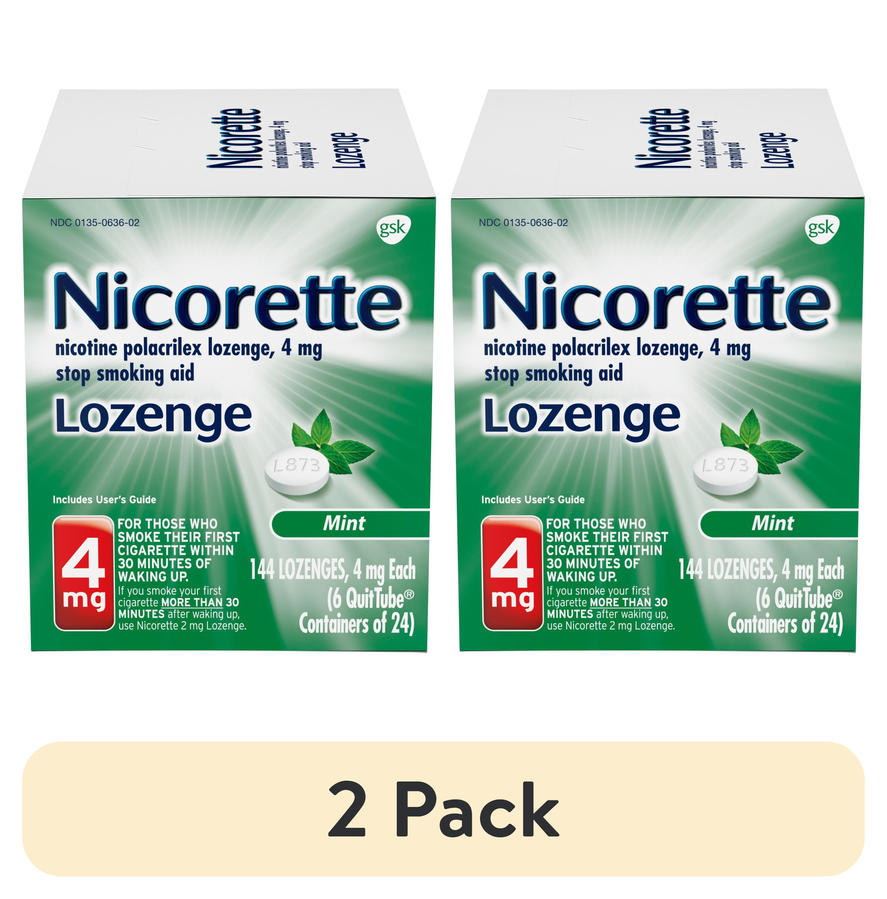 (2 pack) Nicorette Nicotine Lozenges to Stop Smoking, Mint Flavor, 4 Mg