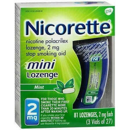 Nicorette 2 mg Mini Lozenges Mint 81 Each (Pack of 3)