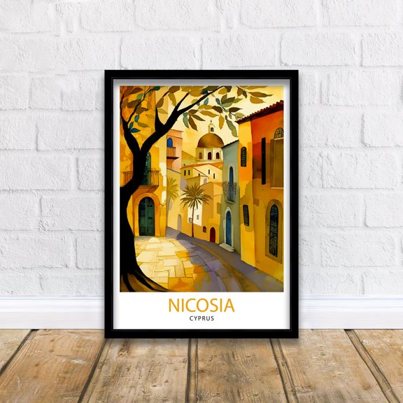 Nicosia Cyprus Travel Print Nicosia Wall Art Nicosia Home Decor Nicosia Illustration Travel Poster Gift For Cyprus Home Decor, Poster Only