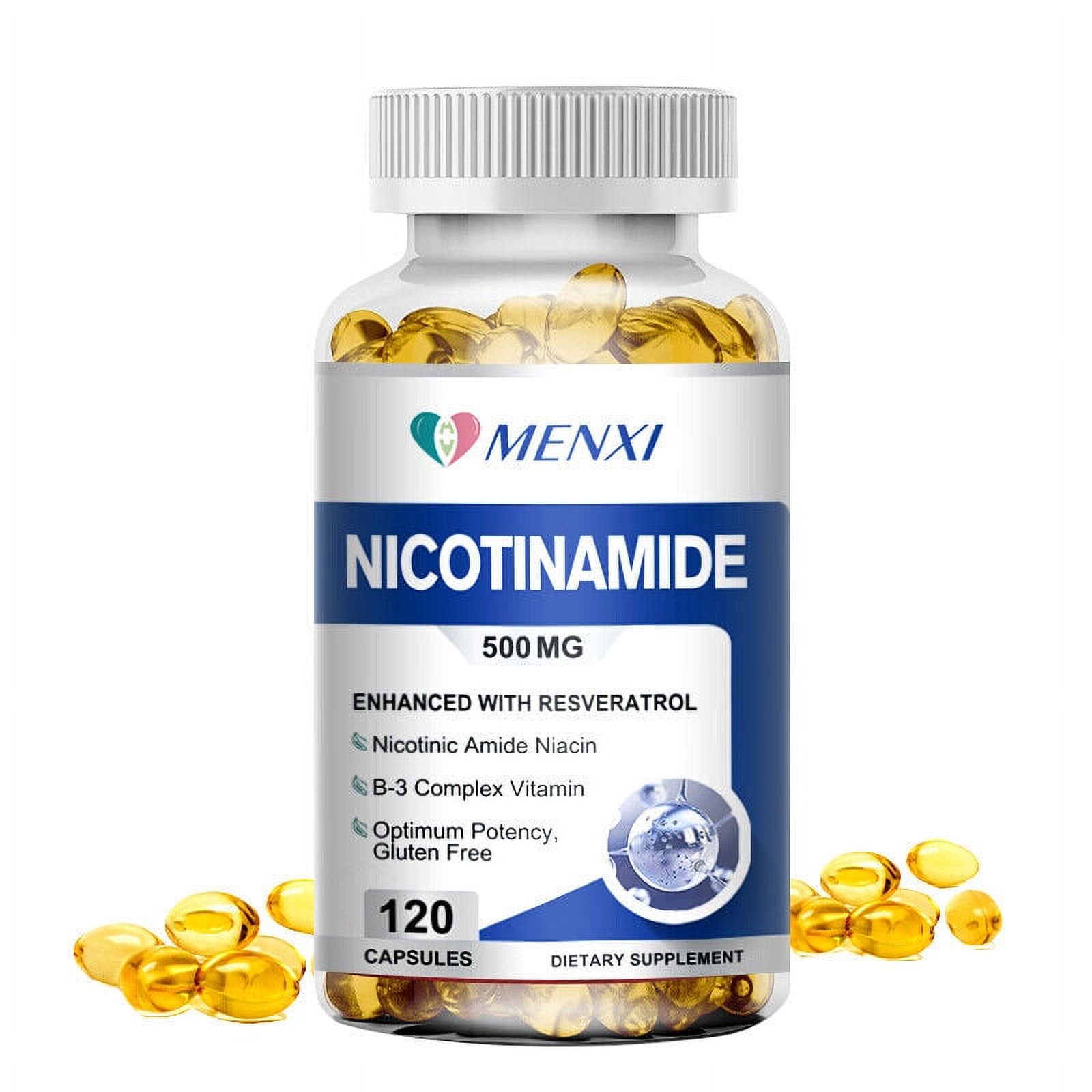 Nicotinamide 500MG Resveratrol, Antiaging NAD Supplement 120 Capsules