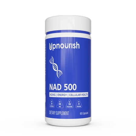 Nicotinamide Adenine Dinucleotide NAD Supplement - 500mg NAD+ Supplement with Resveratrol, Quercetin, Theacrine, Luteolin, Apigenin - Nicotinamide Riboside NR Alternative for Women & Men, 60 Capsules