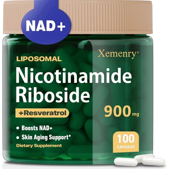 Nicotinamide Riboside 900mg - with Nicotinamide Riboside & Resveratrol - Boosting NAD+ Levels, Supports Healthy Aging, Anti-aging - 100 Capsules