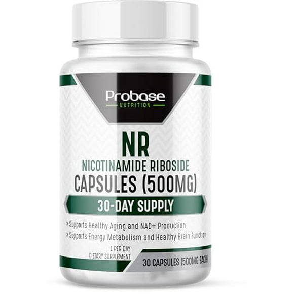 Probase Nutrition, NMN Alternative NR Supplement NAD+ | Nicotinamide Riboside is Formulated for Energy and General Wellness | 30ct/500mg, 30-Day Supply