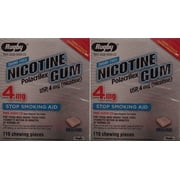 Nicotine Gum 4mg Sugar Free Original Generic for Nicorette 110 Pieces per Box Pack of 4 Total 400 Pieces