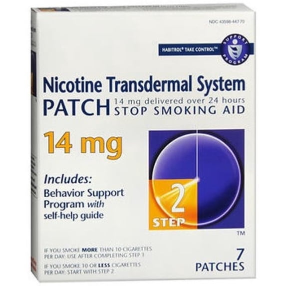 Nicotine Transdermal System Stop Smoking Aid Step 2 Patches, 7ct, 6-Pack