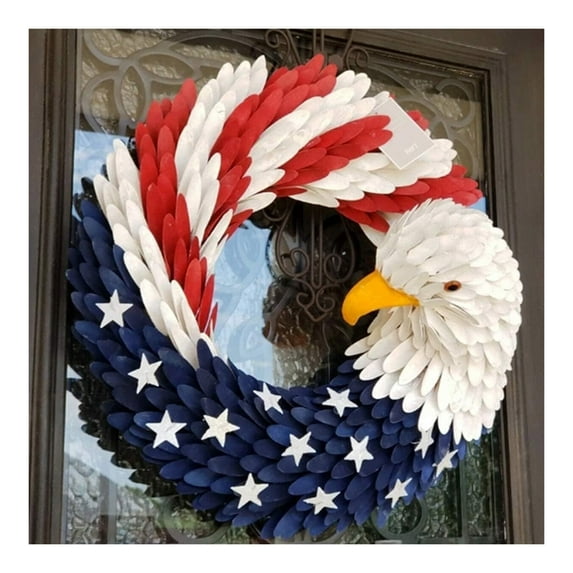 Nicoxijia American Eagle Decorative Wreath EVA Blue, 11"